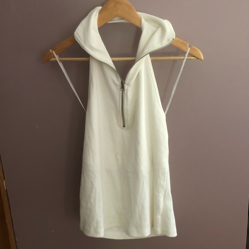 Maeve for Anthropologie NWT white zip hater top size L